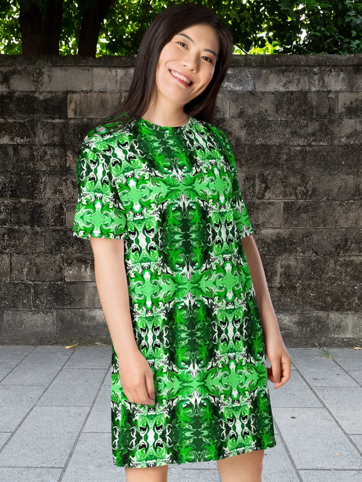 Green Swirl T-Shirt Dress product image (1)