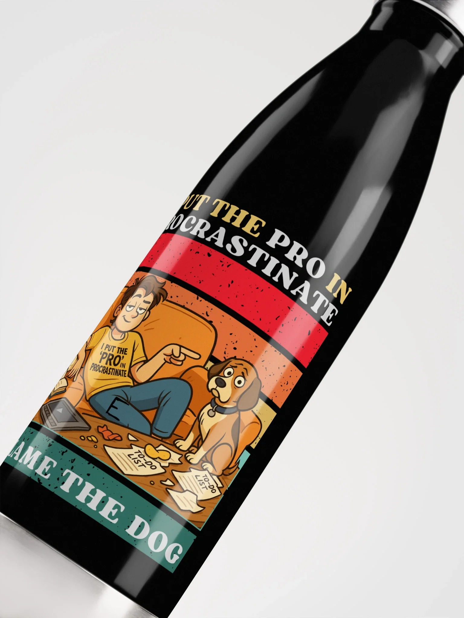 Procrastination Guru Stainless Steel Water Bottle product image (5)