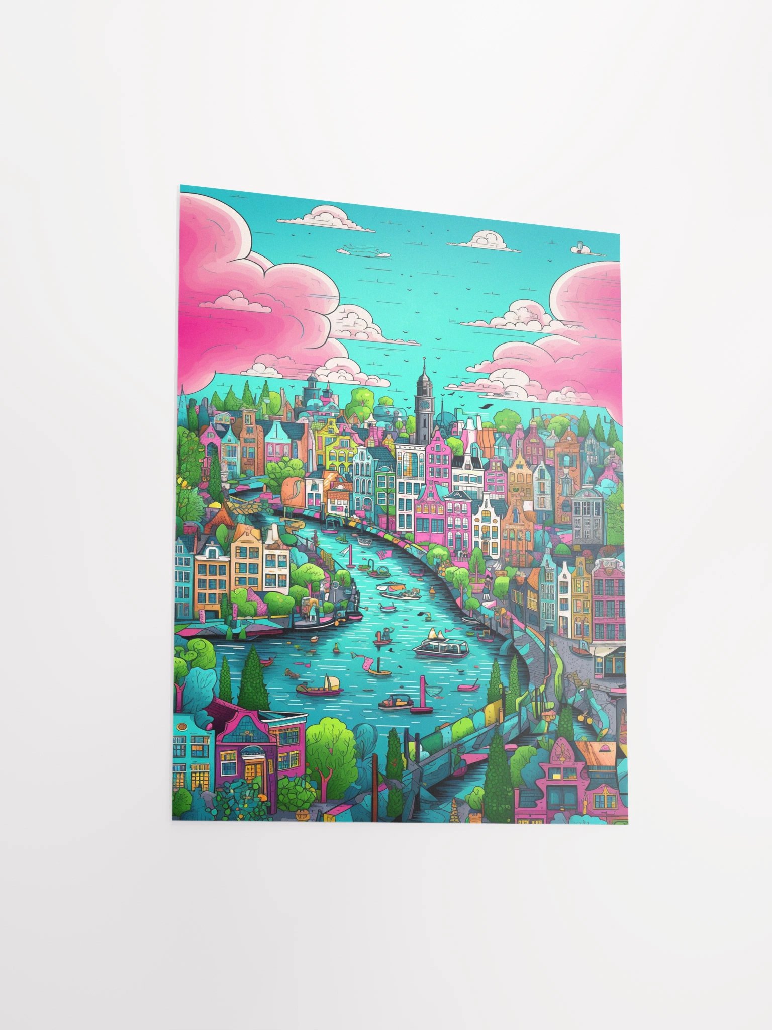 Chromatic Canal City Matte Unframed Wall Art Paper Canvas product image (9)