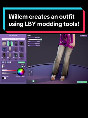 Willem creates an outfit in Life By You modding tools, and then gets a character to wear it!  Check YT for the full video on how to create custom clothing 💁🏻‍♀️ #lifesim #modding #fashion