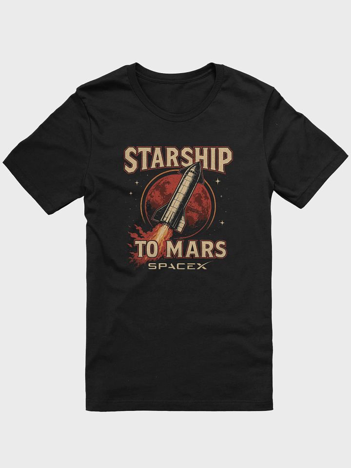 SpaceX Starship to Mars T-Shirt – Vintage Rocket Launch Graphic Tee for Space Fans product image (1)