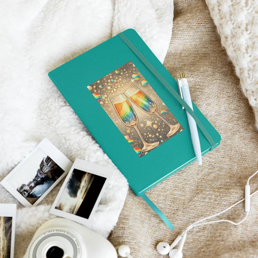 Rainbow Champagne Celebration Journal / Guestbook - TURQUOISE product image (10)