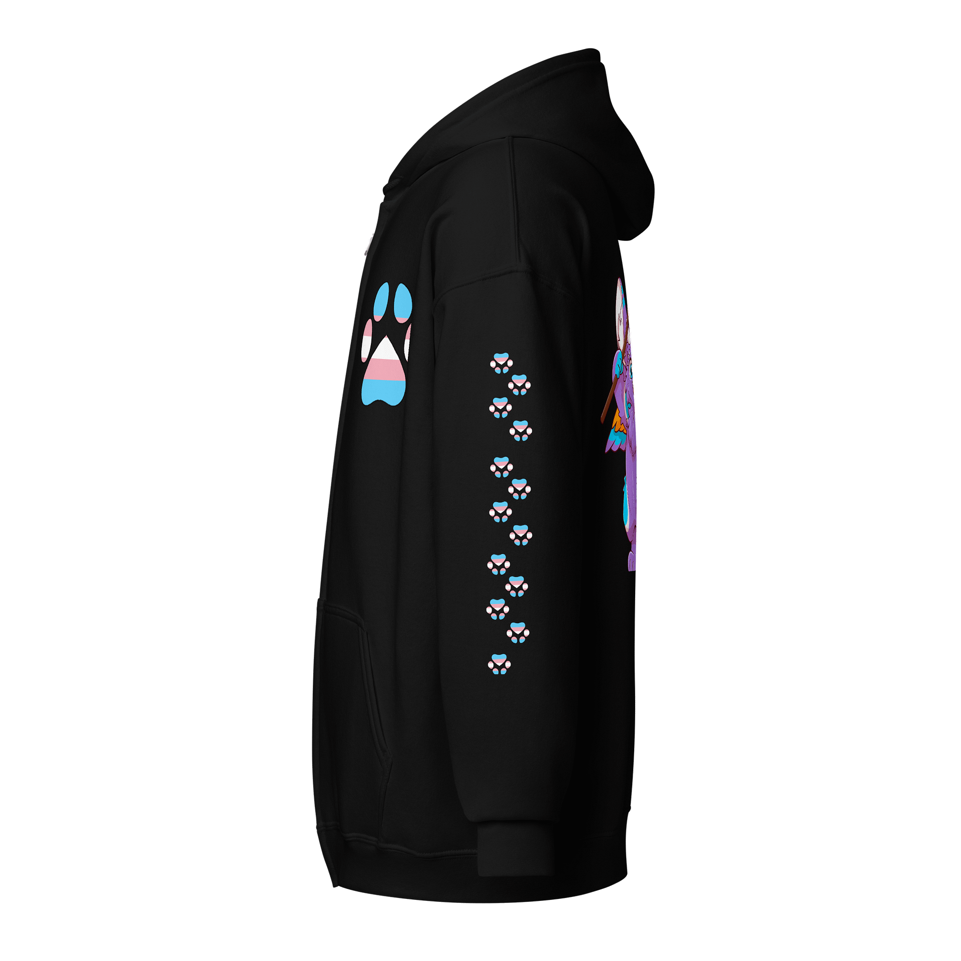 Pride Month-Trans Gender /w Paw Sleeve Edition Zip-Up Hoodie product image (3)