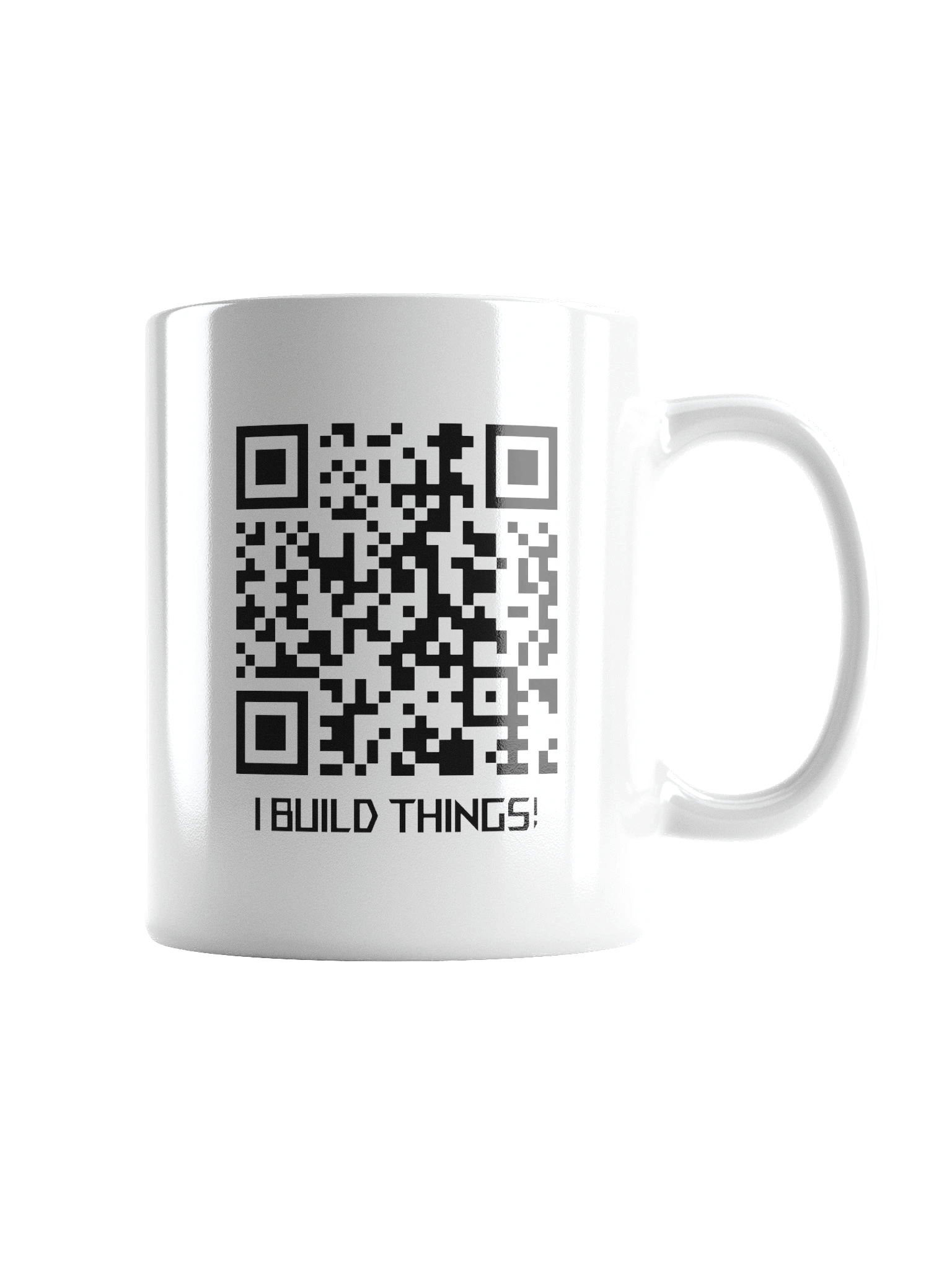 White Glossy Mug - I BUILD THINGS! product image (2)