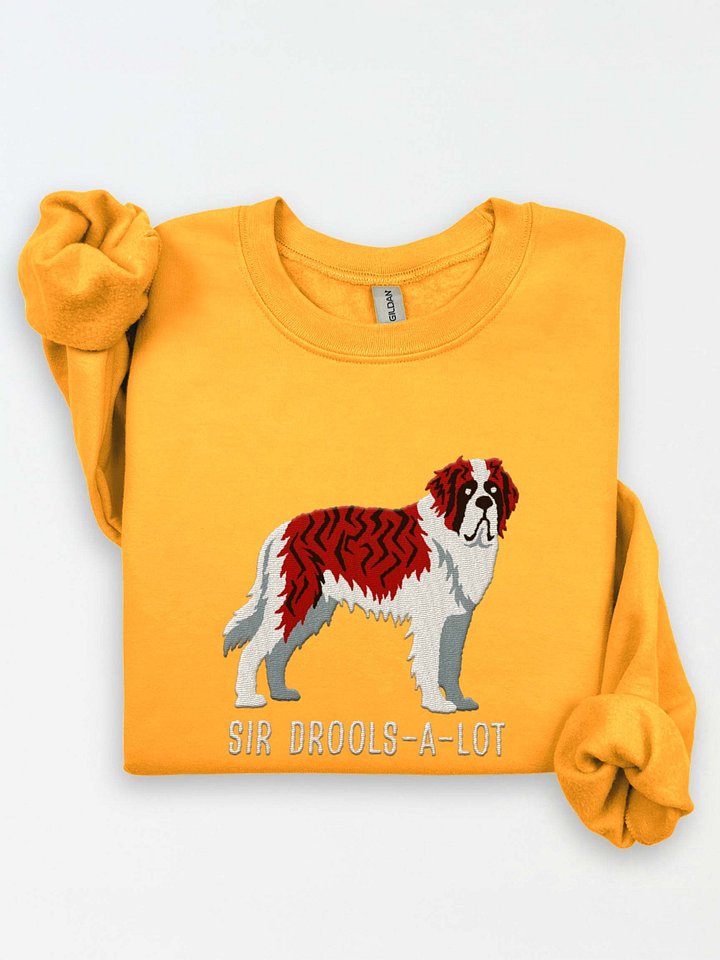 Sir Drools-A-Lot Sweatshirt (Embroidered) of a Saint Bernard(Brindle & White) product image (1)