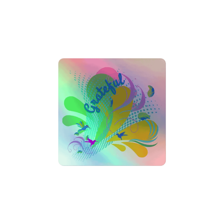 Sticker grateful water droplets design with humming birds product image (1)