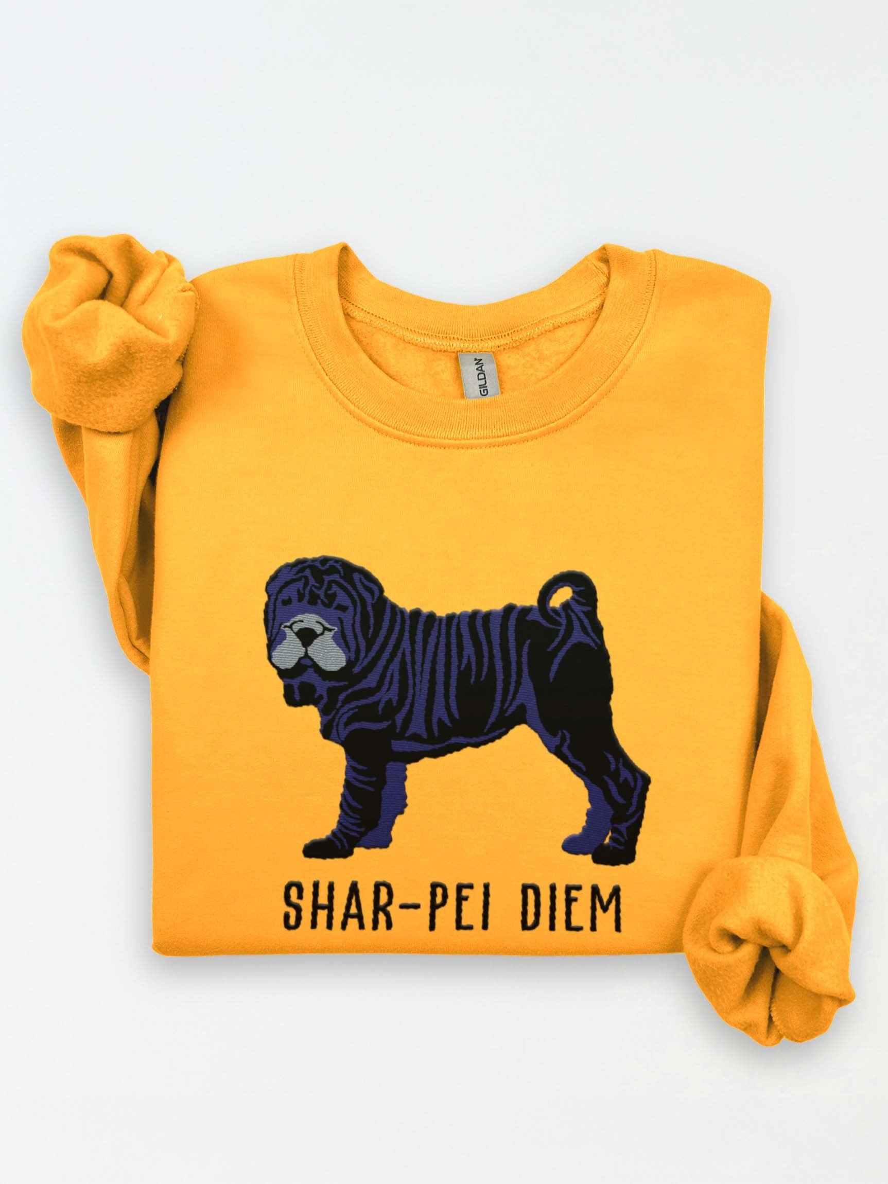 Shar-Pei Diem(2) Sweatshirt (Embroidered) of a Chinese Shar-Pei(Black) product image (1)