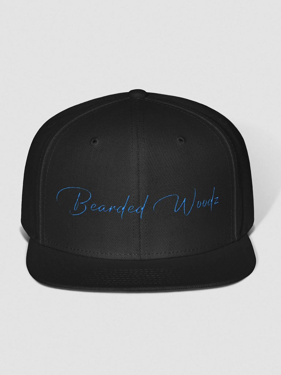 Bearded Woodz Signature Snapback Cap (Aqua/Teal Embroidery) product image (1)
