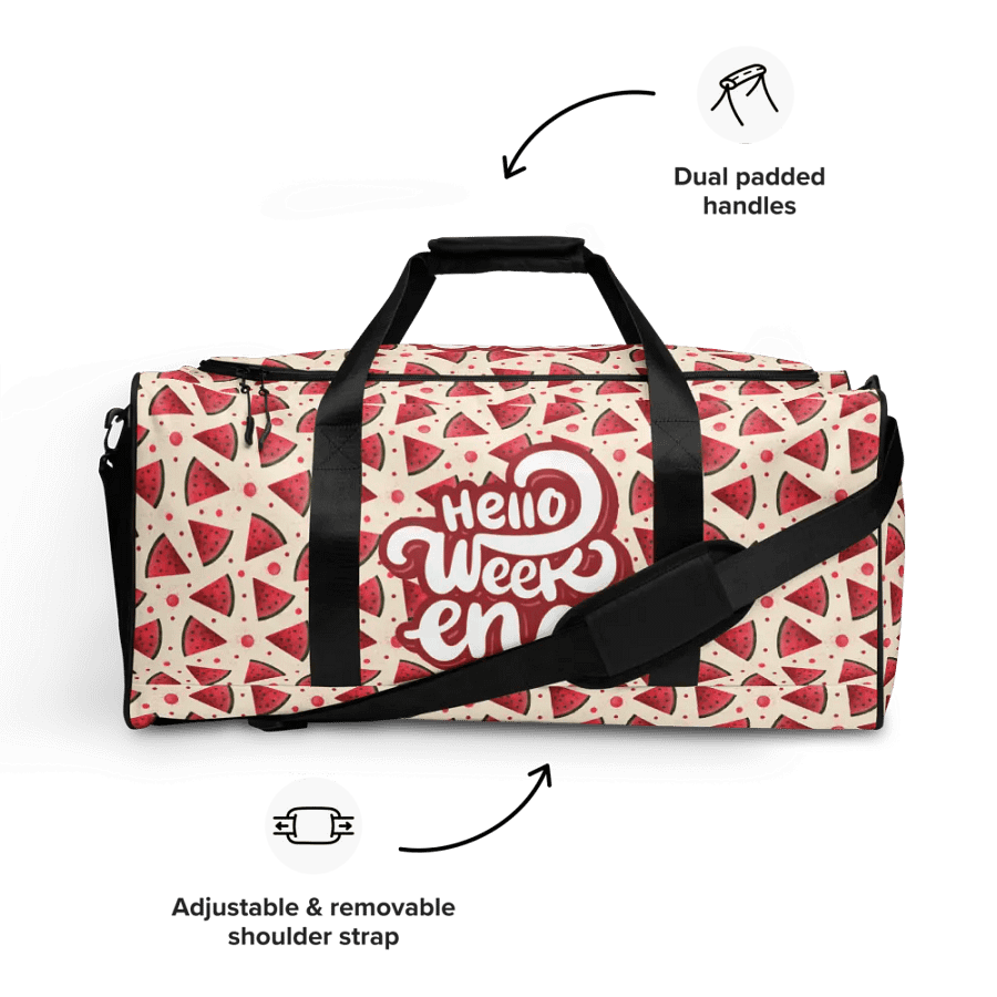 Hello Weekend Watermelon All Over Print Duffel Bag product image (11)
