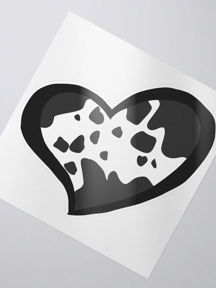 Little Moo Heart Sticker (Black and White) product image (2)