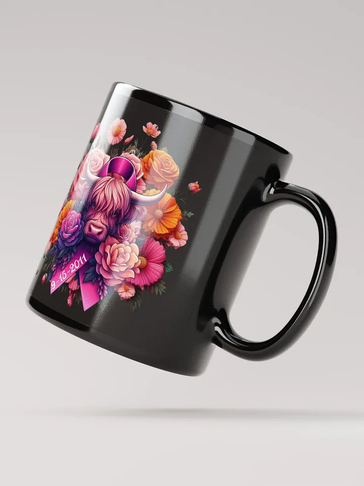 Highland Cow Blooms Breast Cancer Awareness Mug product image (4)