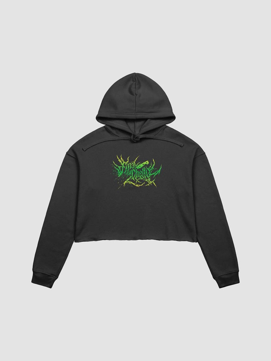 Keep It Metal Green Logo Womens Printed Crop Top Hoodie product image (1)