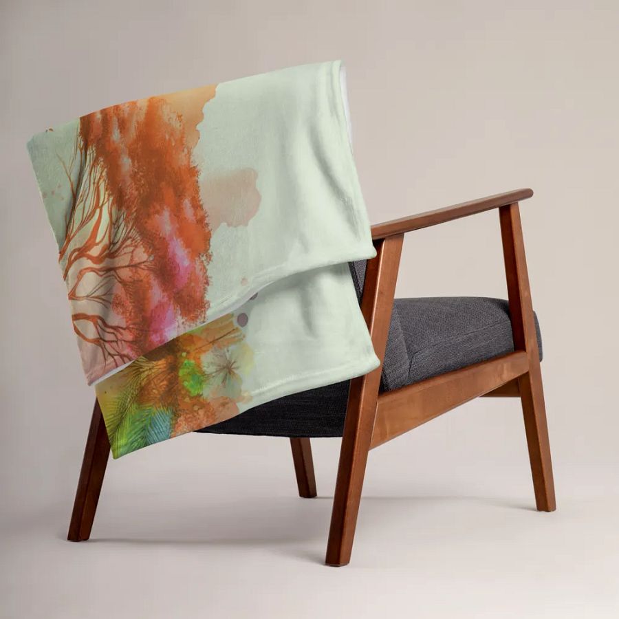 Elephant In The Wild Watercolor Throw Blanket product image (4)