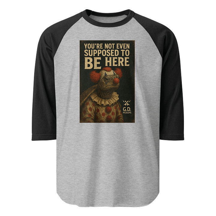 LIMITED EDITION: G.D. Pickups "Clown Turtle" Artwork 3/4 Sleeve Baseball Tee product image (1)