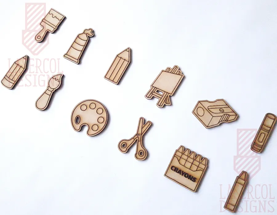 Art Supplies Cut Outs and Stud Earrings - Laser Cut Files product image (8)