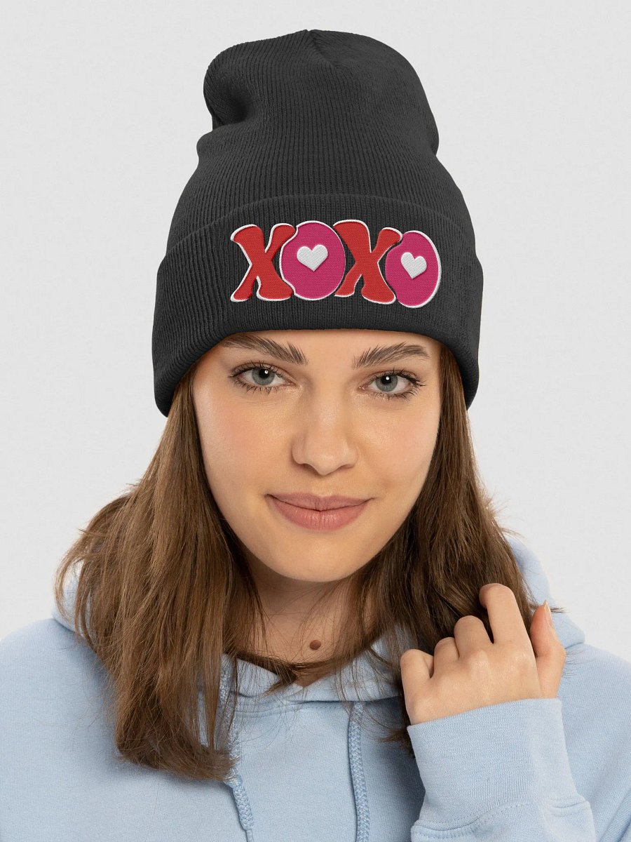 XOXO Embroidered Cuffed Beanie product image (3)