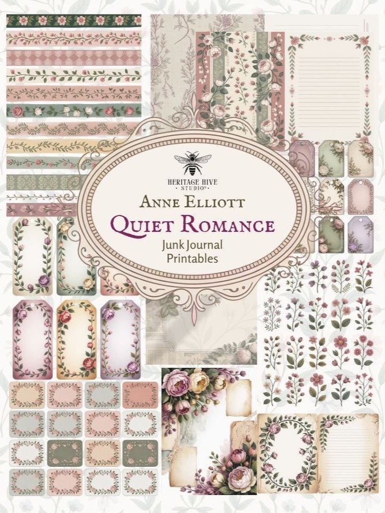 Anne Elliot – Quiet Romance Printable Journal Kit | Scrabooking Junk Journaling Shabbychic product image (1)