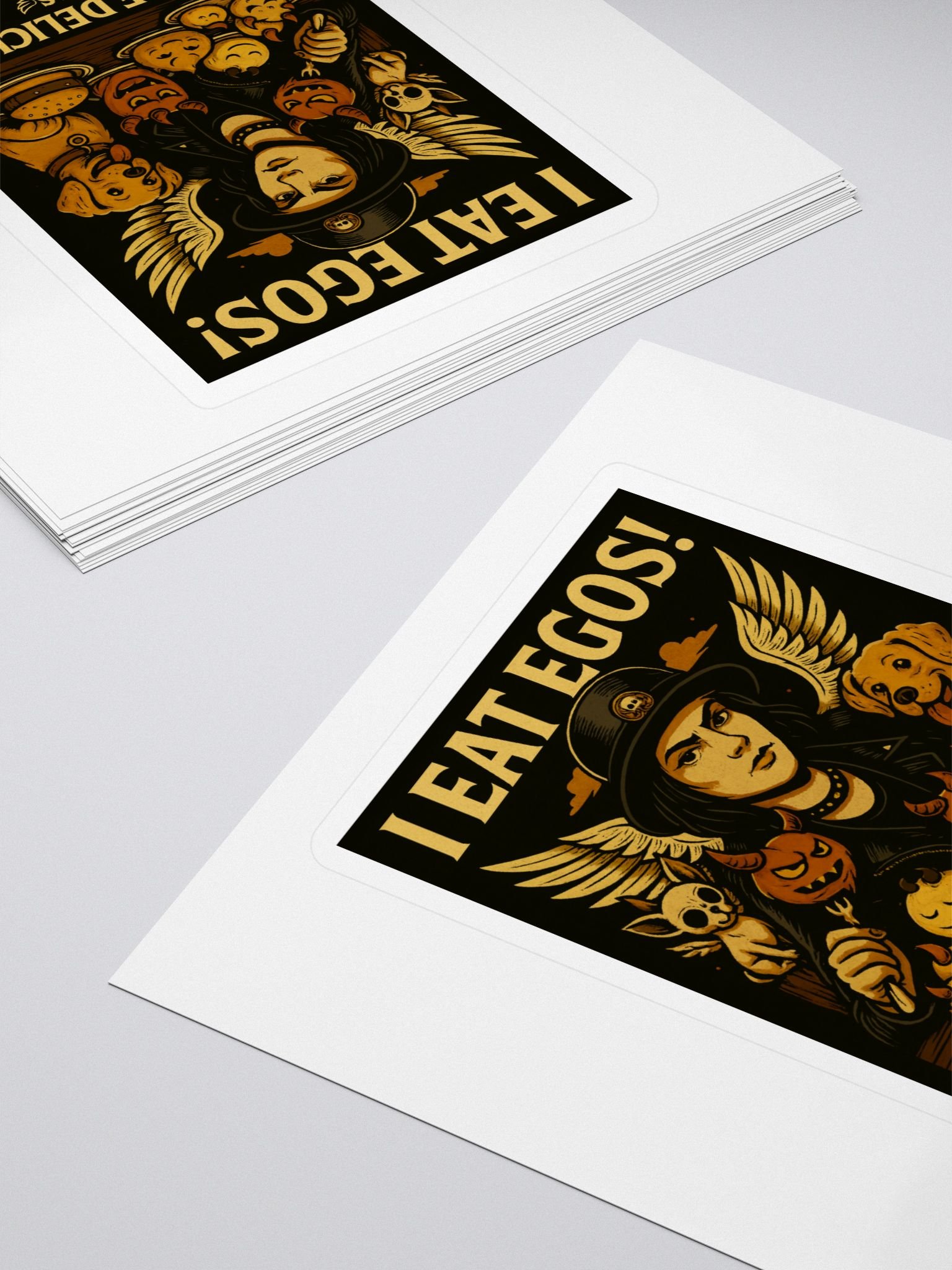 Mel’s Angels "I Eat Egos – They’re Delicious" Sticker | Punk Rock Vintage Dog Art Decal product image (4)