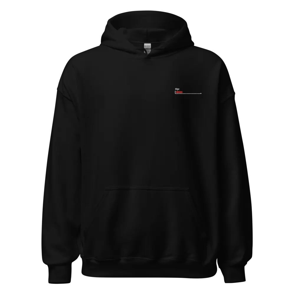 White Healthbar Embroidered on Black Classic Hoodie product image (1)