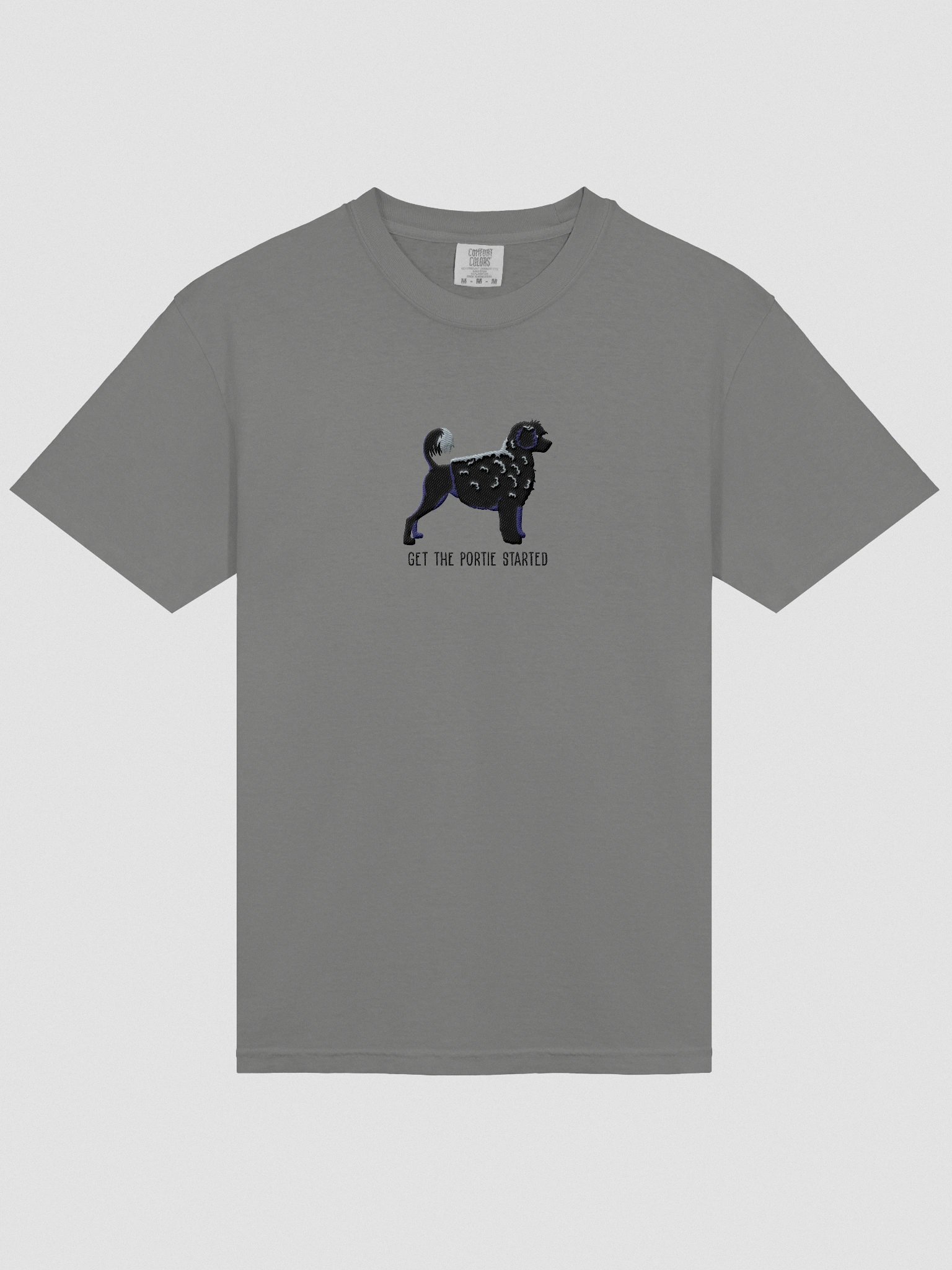 Get the Portie Started T-Shirt(Embroidered) of a Portuguese Water Dog(Black) product image (6)
