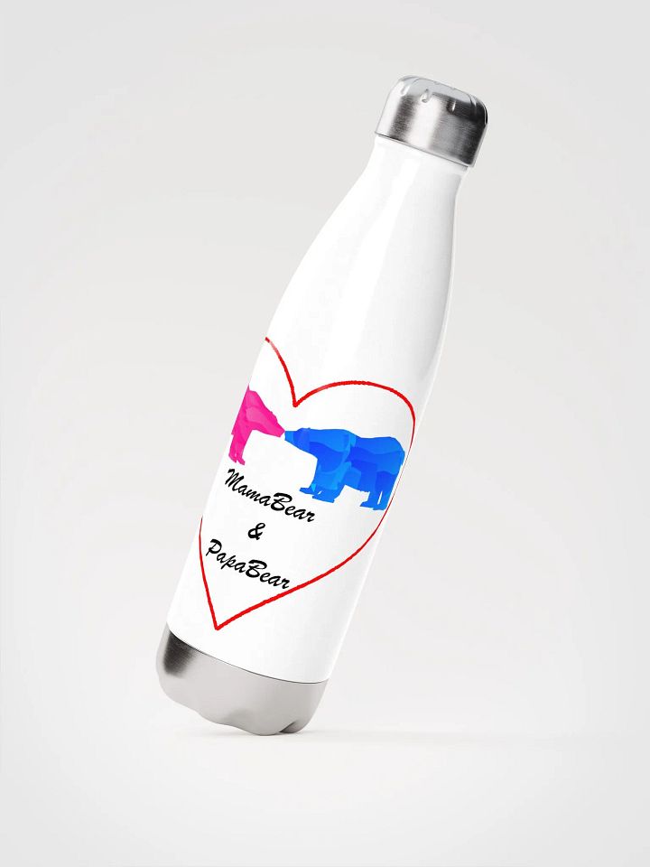 Mama & Papa Bear Water Bottle White product image (2)