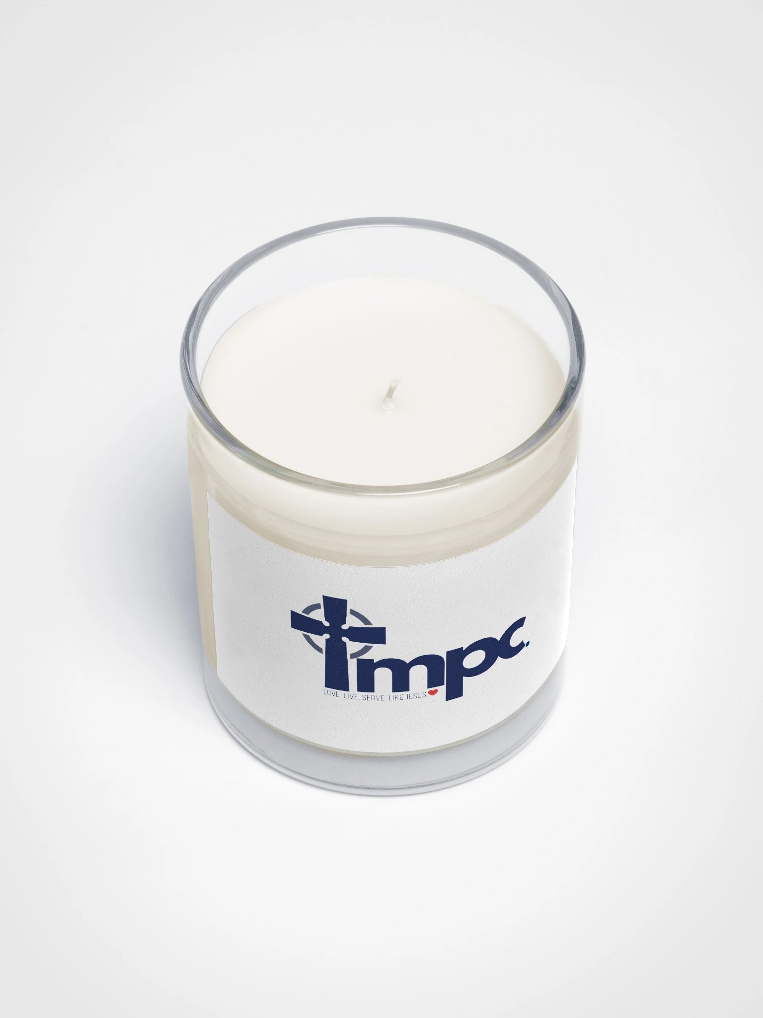 Cross TMPC Logo: LOVE.LIVE.SERVE.LIKE JESUS Unscented Soy Natural Candle product image (3)