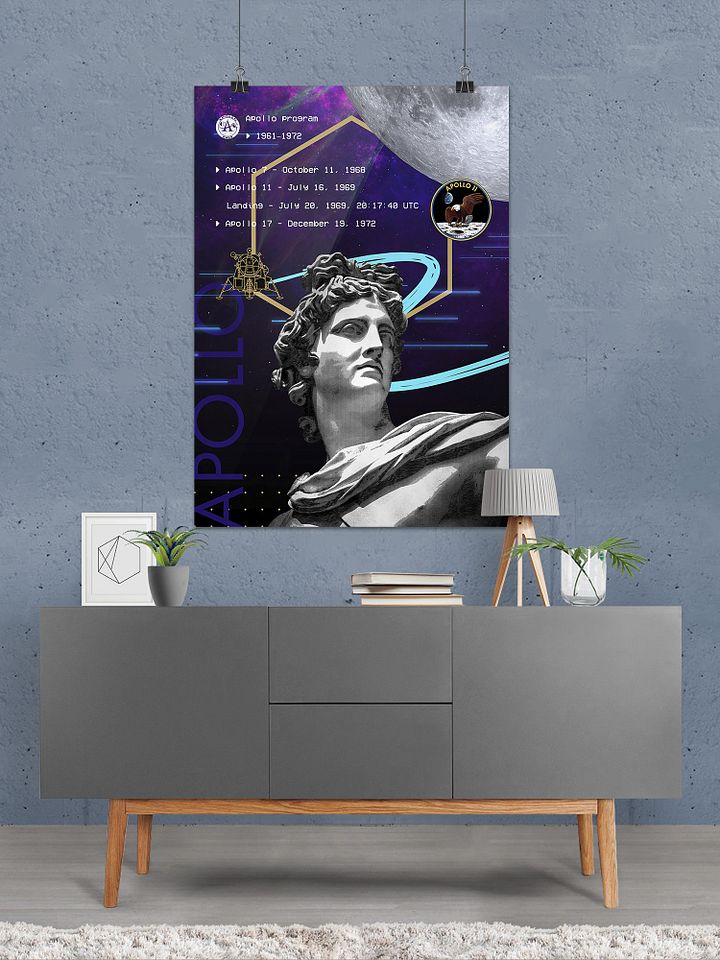 Synthwave NASA Apollo program (1961–1972) [synthwave/vaporwave/retrowave] — space poster, retrowave poster, neon poster, aesthetic poster product image (2)