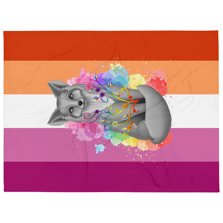 Lesbian Pride Fox Blanket (2023) product image (1)