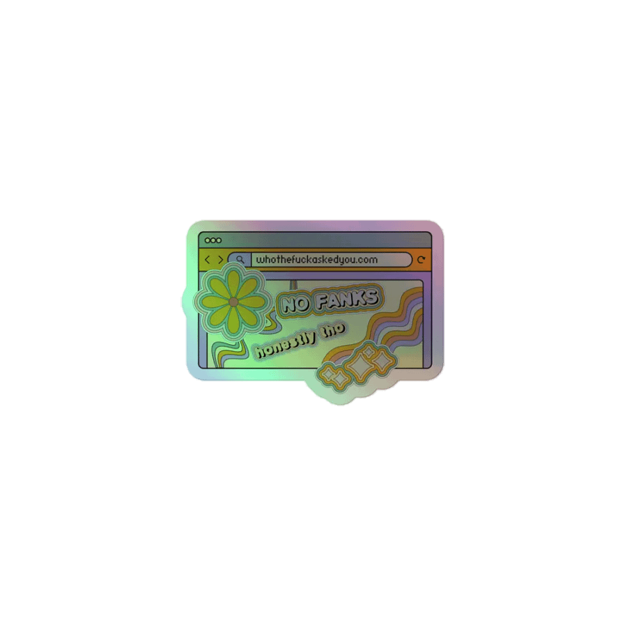 WHOTFASKEDYOU.COM holographic kiss-cut sticker product image (1)