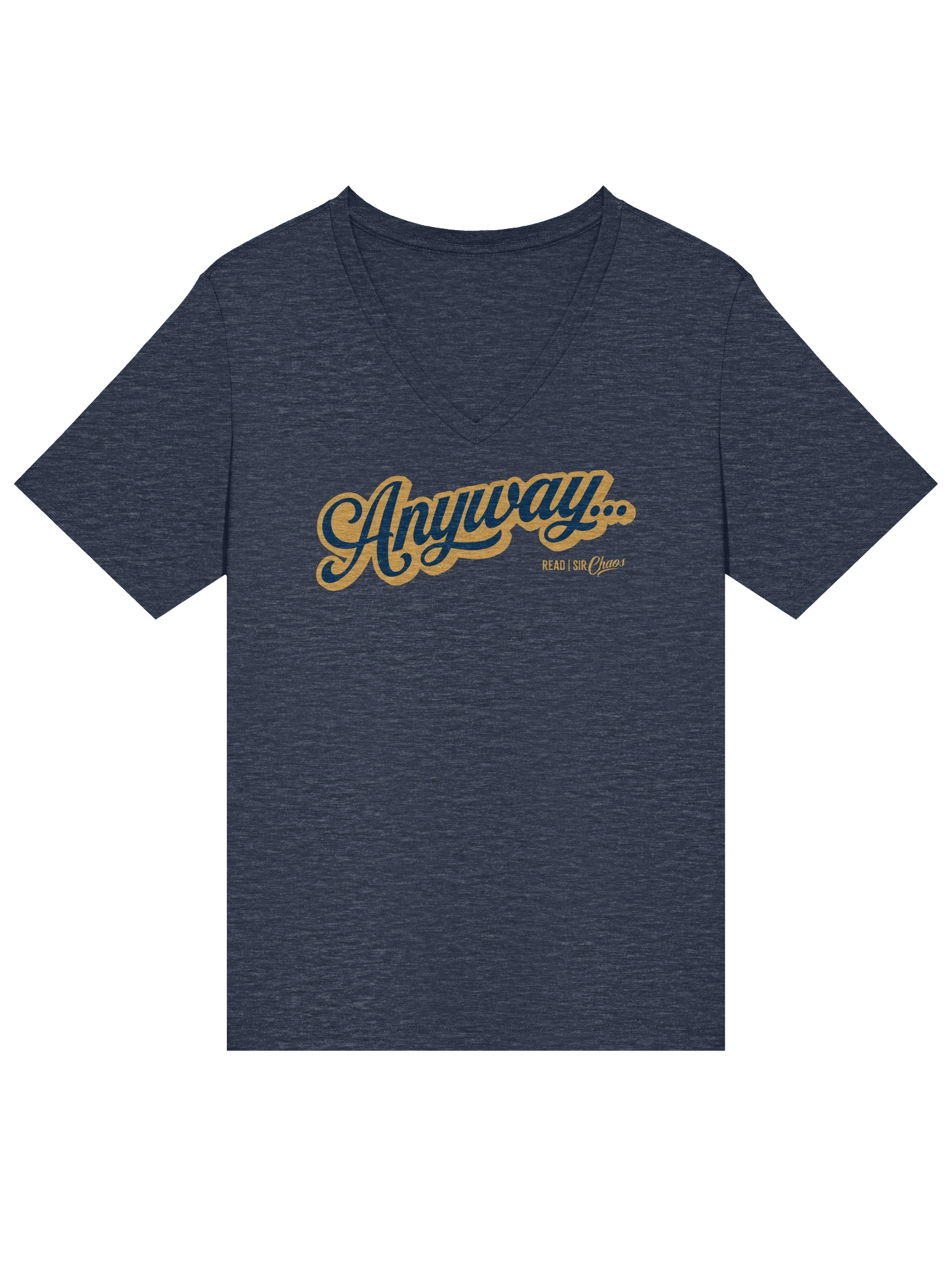 Anyway V-Neck Tee (Blue on orange) product image (3)