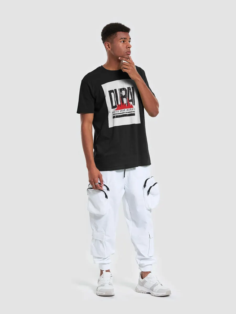 Man T-Shirt Dubai Red Black Unisex Softstyle T-Shirt product image (5)