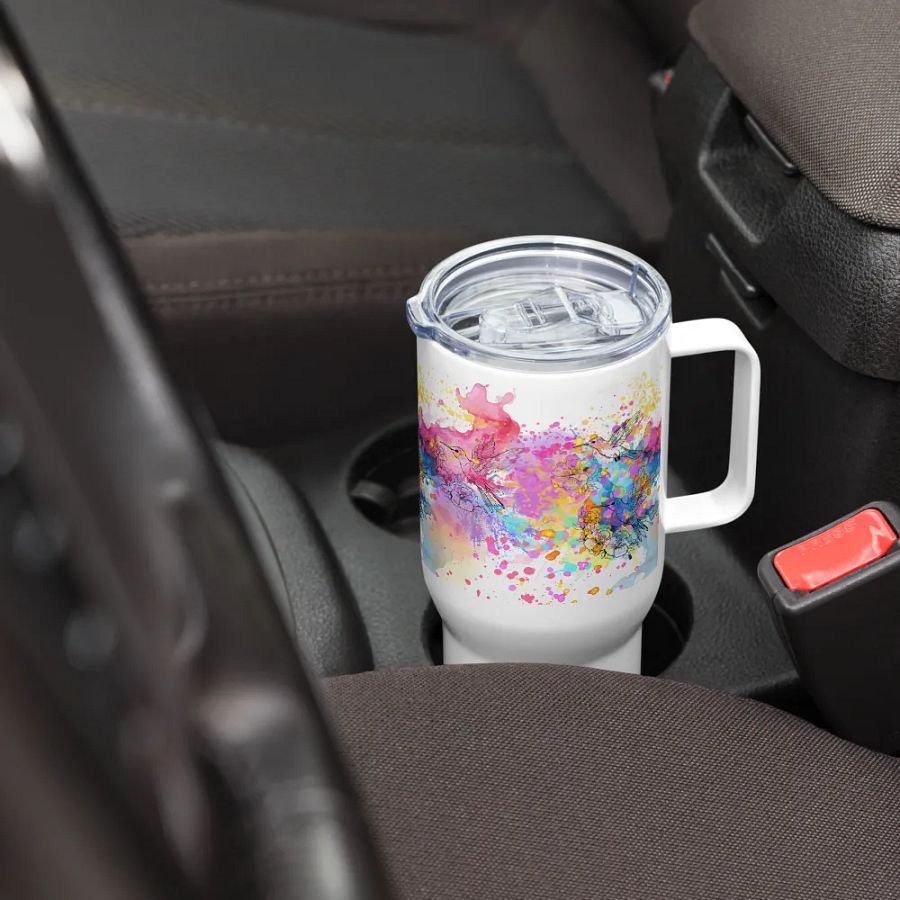 watercolor hummingbird design travel mug for arty moms daughters friends product image (7)