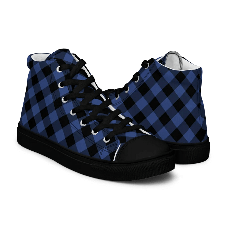 Lapis Blue Buffalo Check Men's High Top Shoes product image (7)
