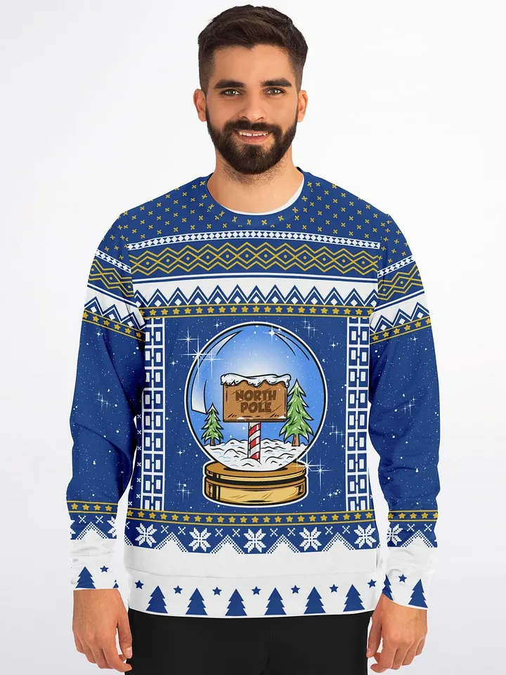 Festive North Pole Snow Globe Ugly Christmas Sweatshirt - Cozy Holiday Apparel product image (1)