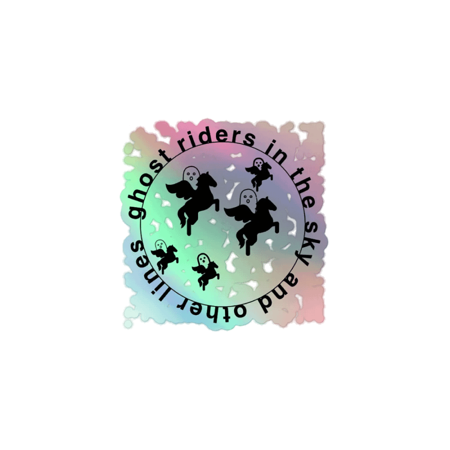 ghost riders in the sky and other lines circle design sticker product image (1)