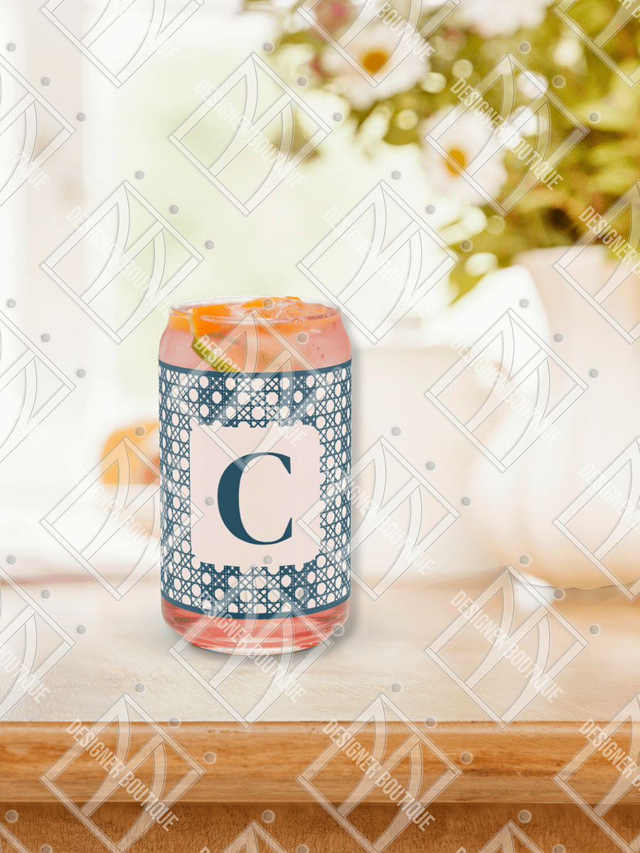 Le Rose Blue Monogram B Can-Shaped Glass product image (4)
