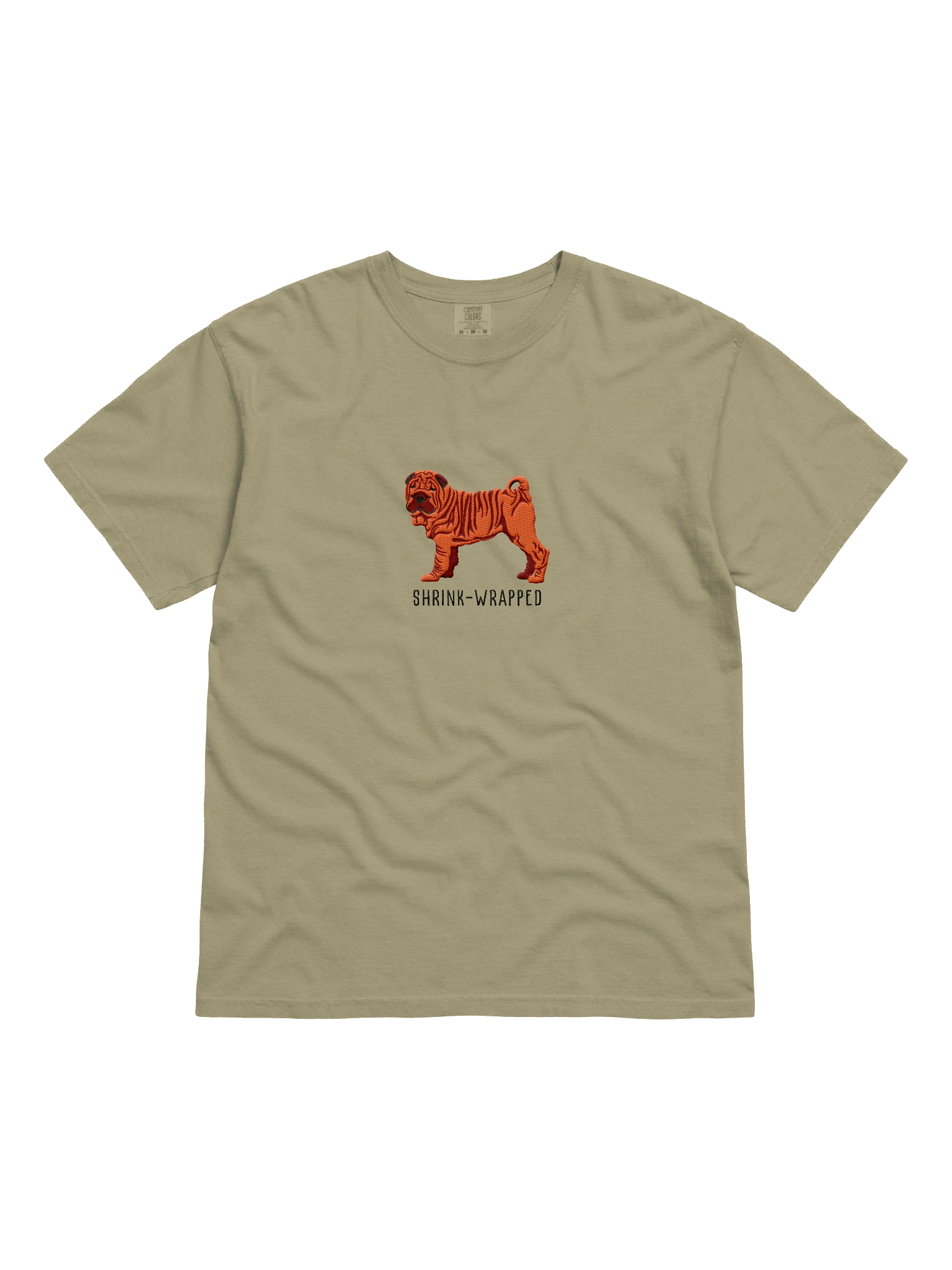 Shrink-Wrapped T-Shirt(Embroidered) of a Chinese Shar-Pei(Red) product image (2)