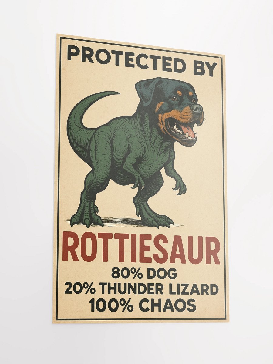 Protected by Rottiesaur: 80% dog, 20% thunder lizard, 100% chaos. product image (6)