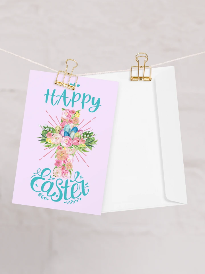 Happy Easter Floral Cross Greeting Card product image (1)