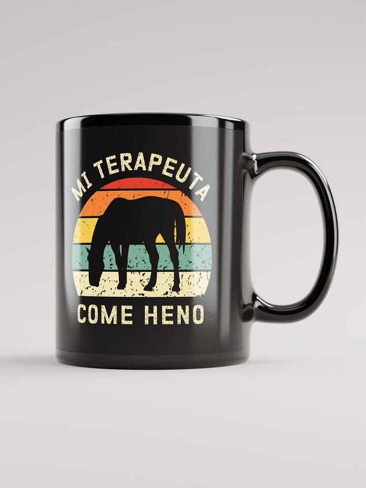 "Mi terapeuta come heno" Mug negro product image (1)