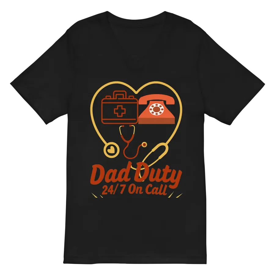 On Call Dad Duty Heart Outline v-neck Tee product image (3)