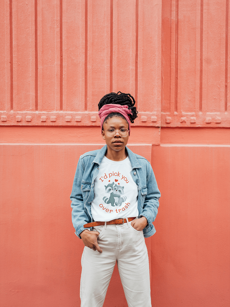 "I'd Pick You Over Trash" Cute Raccoon White Sweatshirt product image (2)