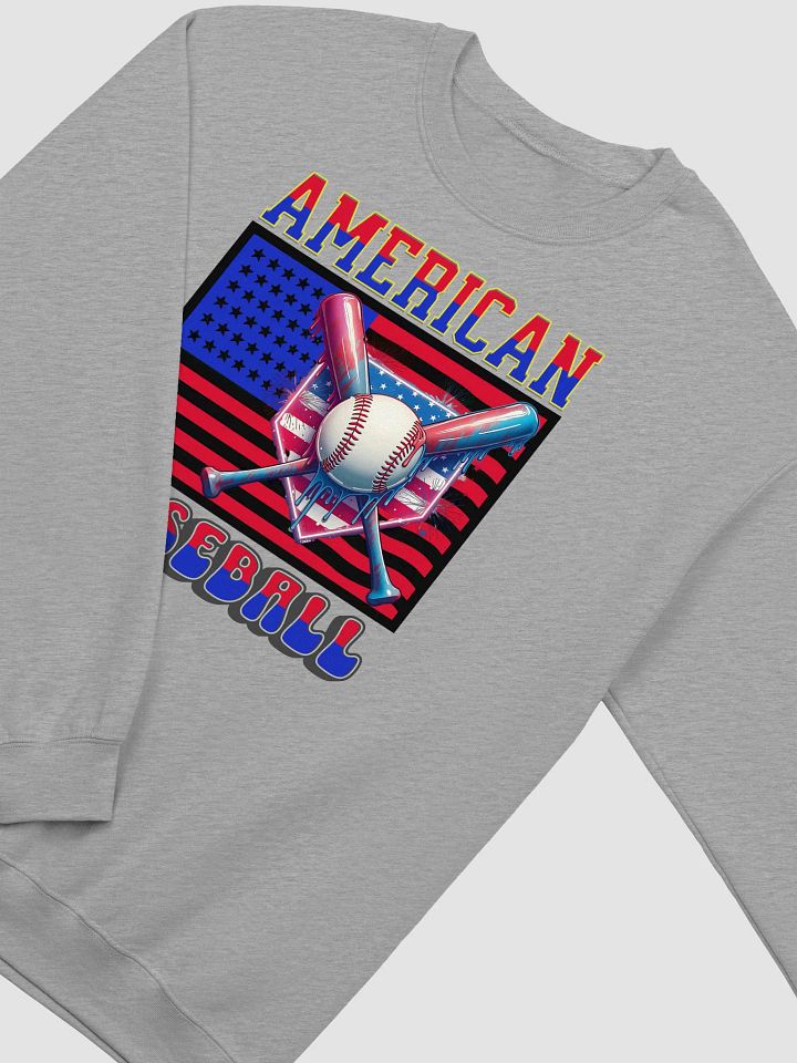 American Baseball Flag Patriotic Swinging Crewneck product image (20)