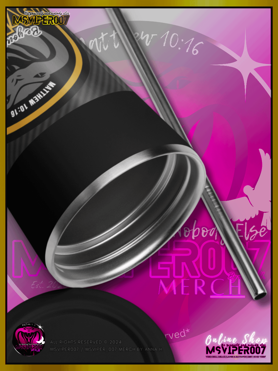 Tumbler - "MsViper_007™ Brand [gld-yllw/blk] - Support&Sport" Insulated Tumbler with a Straw By Anna H. product image (9)