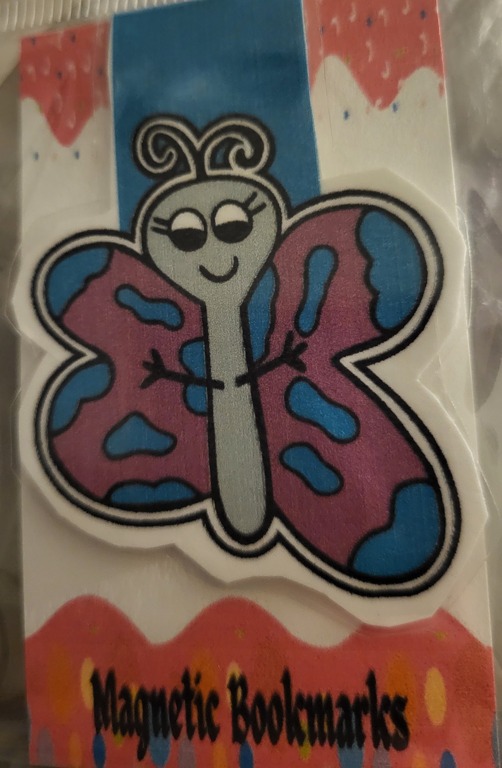 Cute Cartoon Butterfly Magnetic Laminated Bookmark for Insect Lovers product image (1)