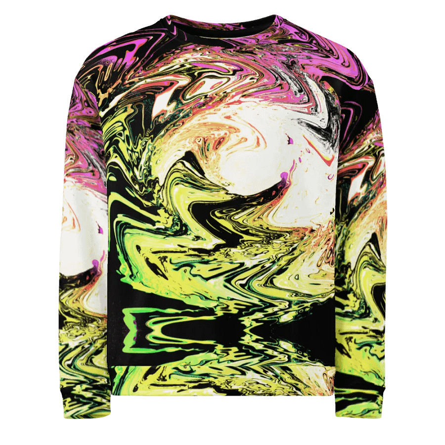 Abstract Neon Daisy Swirl Unisex Sweatshirt product image (3)