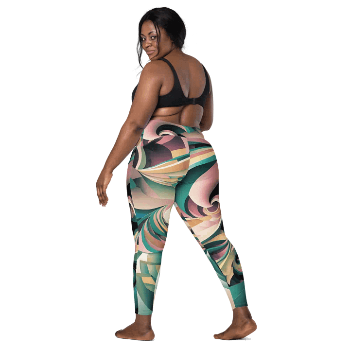 Abstract Lithographic Pattern Design Leggings with pockets - V6 product image (2)
