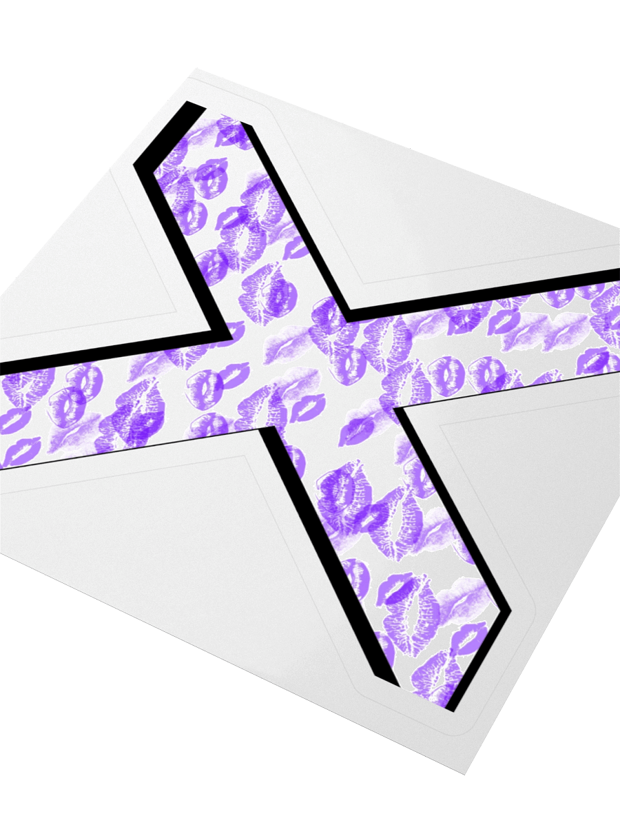 White X Purple Lipstick Kisses | Kiss-cut Sticker product image (3)