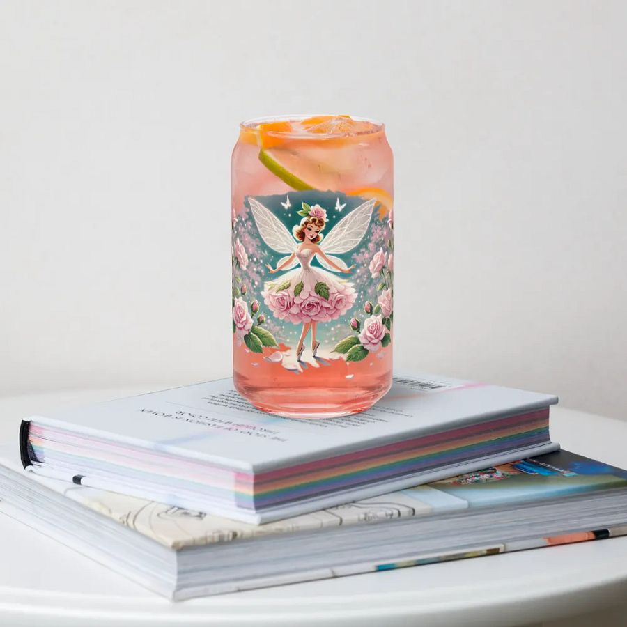 Pink Rose Fairy Can-Shaped Glass product image (34)