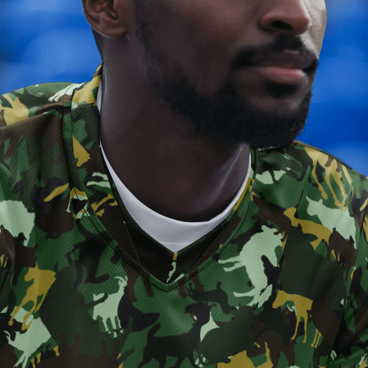 FARMOUFLAGE WOODLANDS CAMO RECYCLED UNISEX SPORTS JERSEY product image (2)